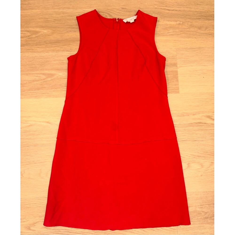 Ann Taylor Loft red shift tank dress womens size 00P petite